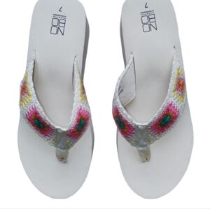 NWT Boho Crocheted Platform Wedge Sandals – Size 7.5